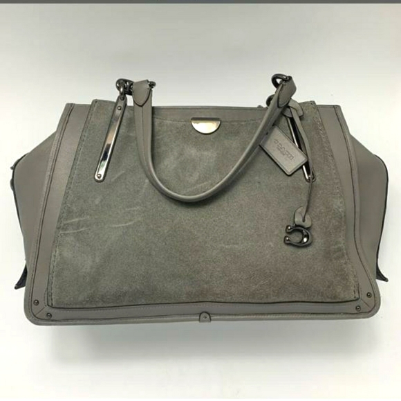 Coach Handbags - Coach Grey Suede Dreamer Bag